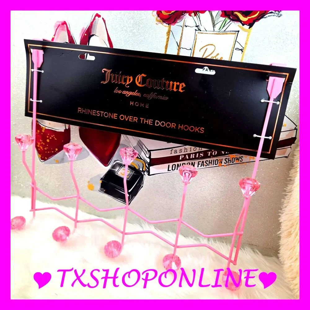 ❣️❣️{Juicy Couture} Pink Rhinestone Over The Door Organizer Hooks ❣️❣️NWT